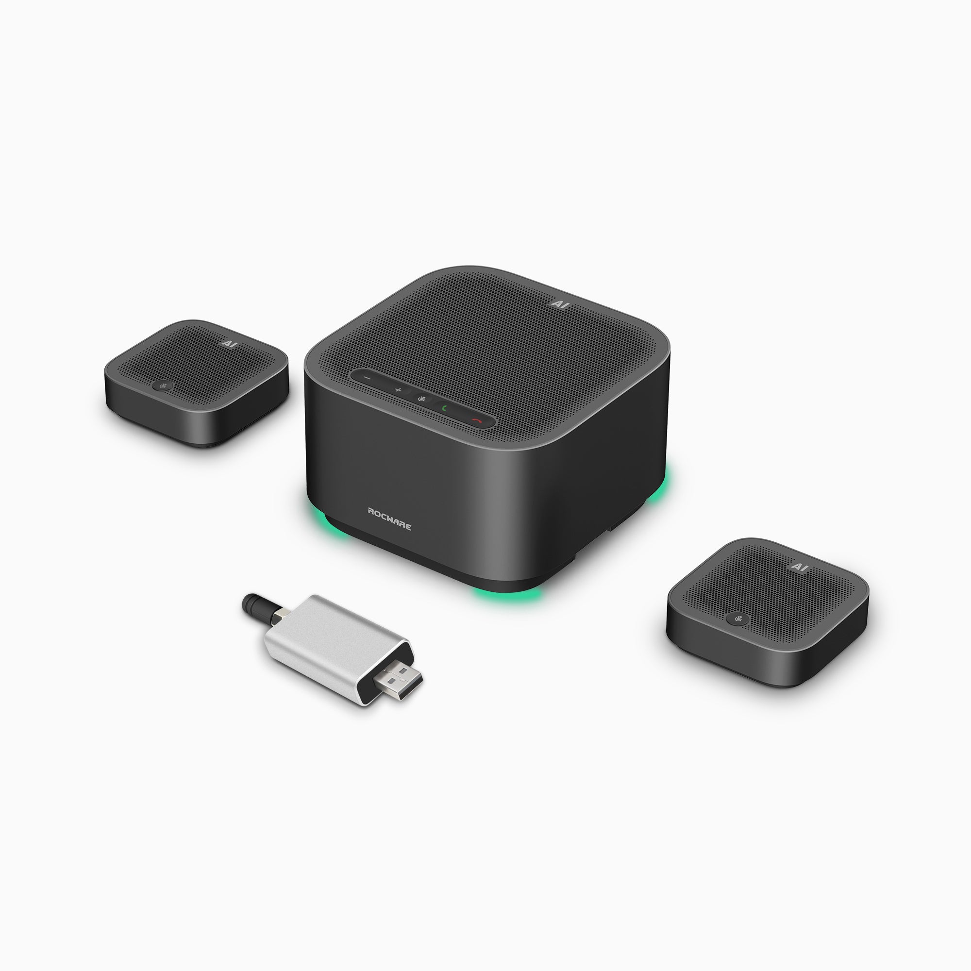 A10 USB-Konferenzlautsprecher mit Mikrofonen – ROCWARE 3A-Technologie für klare Anrufe